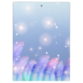 ボホパステルパープルピンクの羽の輝きと名前 クリップボード (裏面)