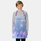 ボホパステルパープルピンクフェザーズスパークルカスタムズ エプロン (着用した状態)