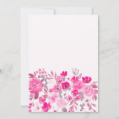 ボホパステルピンクの手色彩の鮮やかのフローラブライダルシャワー 招待状 (裏面)