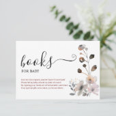 ボホパステルピンクフラワー開花ブックスフォーベビー エンクロージャーカード (スタンド正面)