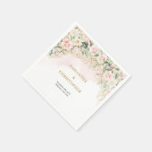 ボホパステルピンクローズユーカリ金ゴールド結婚ズ スタンダードカクテルナプキン (角)