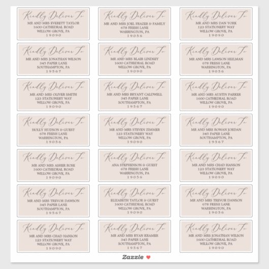 ボホパステルピーチ結婚ズゲスト住所 シール (シート)