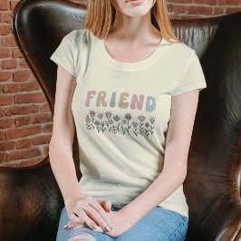 ボホパステルフレンドフローラワードアート トライブレンドTシャツ