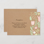 ボホパステルフローラ素朴リース結婚ズ エンクロージャーカード (正面/裏面)