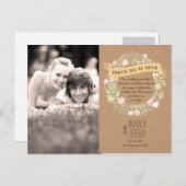 ボホパステルフローラ素朴リース結婚ズ ポストカード (正面/裏面)