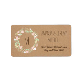 ボホパステルフローラ素朴リース結婚ズ ラベル