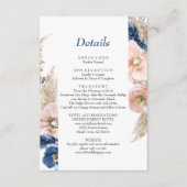 ボホパステルブルー&赤面シックフローラ結婚ズ エンクロージャーカード (正面)