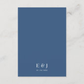 ボホパステルブルー&赤面シックフローラ結婚ズ エンクロージャーカード (裏面)