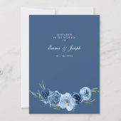 ボホパステルブルー&赤面シックフローラ結婚ズ 招待状 (裏面)