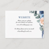 ボホパステルブルー&赤面シック結婚のウェブサイトカード 名刺 (正面)