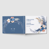 ボホパステルブルー&赤面シック結婚ズ ゲストブック (全面)