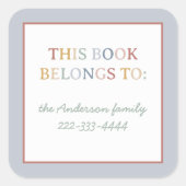 ボホパステルホームスクールプレート スクエアシール (正面)