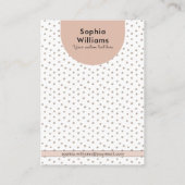 ボホパステルモダンイヤリングジュエリーディスプレイカード コーリングカード (裏面)