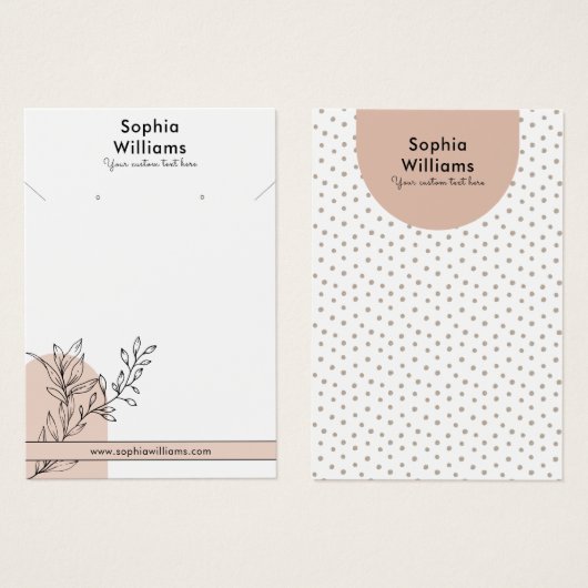 ボホパステルモダンネックレス&イヤリングディスプレイカード (正面&裏面)