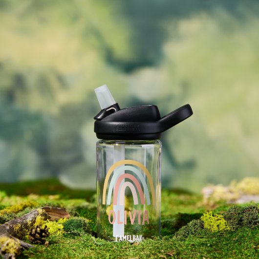 ボホパステルレインボーパーソナライズされた ウォーターボトル (アウトドア)