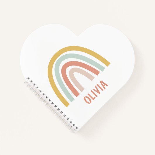 ボホパステルレインボーパーソナライズされた ノートブック (正面)