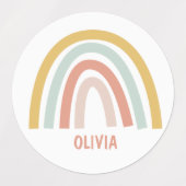 ボホパステルレインボーパーソナライズされた ラベル (デザイン1)