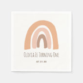 ボホパステルレインボーファースト誕生日ナプキンス スタンダードカクテルナプキン (正面)