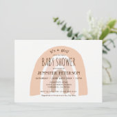 ボホパステルレインボー女の子ベビーシャワー 招待状 (スタンド正面)