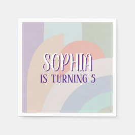 ボホパステルレインボー誕生日 スタンダードカクテルナプキン