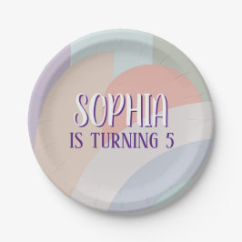 ボホパステルレインボー誕生日 ペーパープレート