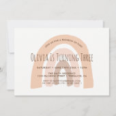 ボホパステルレインボー3rdバースデー招待状 招待状 (正面)