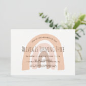 ボホパステルレインボー3rdバースデー招待状 招待状 (スタンド正面)