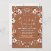 ボホパステルワイルドフラワーテラコッタブライダルシャワー 招待状 (正面)