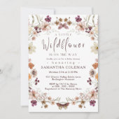 ボホパステルワイルドフラワーテーマモダンベビーシャワー 招待状 (正面)