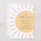 ボホパステルワリトルサンシャインバースデーパーティー 招待状 (正面)