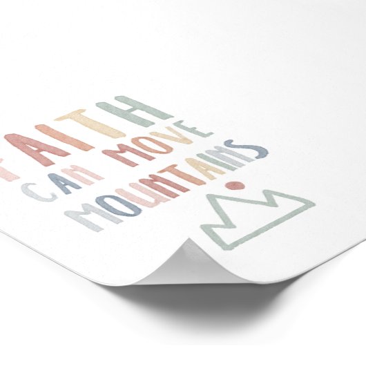 ボホパステル信仰は山を移動することができますプリント ポスター (角)