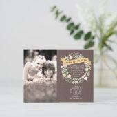 ボホパステル素朴フラワーリースサンキュー ポストカード (スタンド正面)