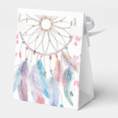 ボホパステル羽毛夢捕手ガールベイビーシャワー フェイバーボックス (裏面サイド)