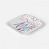 ボホパステル羽毛夢捕手ガールベイビーシャワー ペーパープレート (傾斜あり)