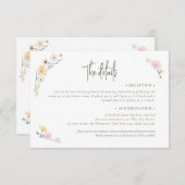 ボホパステル花エレガント書道結婚ズ エンクロージャーカード (正面/裏面)