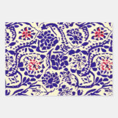 ボホパターンブルーとレッドプランナー ラッピングペーパーシート (正面)