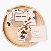 ボホパターン抽象芸術幾何テラコッタ 名刺