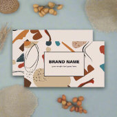 ボホパターン抽象芸術幾何テラコッタ 名刺