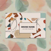 ボホパターン抽象芸術幾何テラコッタ 名刺