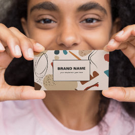 ボホパターン抽象芸術幾何テラコッタ 名刺