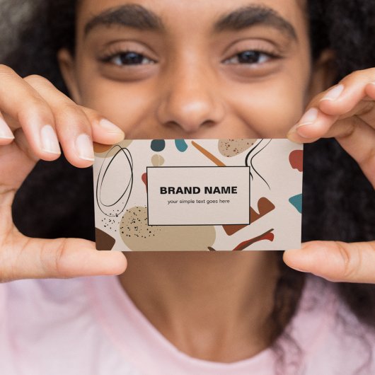 ボホパターン抽象芸術幾何テラコッタ 名刺