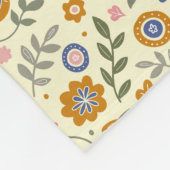 ボホパターン01.w黄色BG フリースブランケット (角)