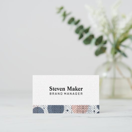 ボホパターン |抽象芸術幾何学的パターン 名刺 (スタンド正面)