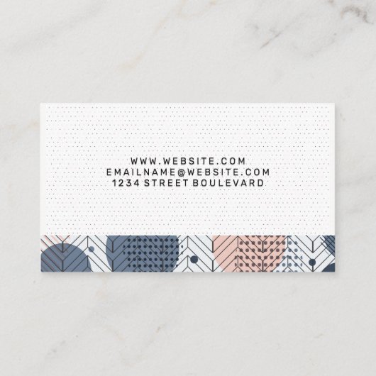 ボホパターン |抽象芸術幾何学的パターン 名刺 (裏面)