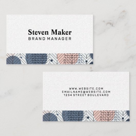 ボホパターン |抽象芸術幾何学的パターン 名刺 (正面/裏面)