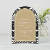 ボホパター結婚ンのアーチ金ゴールドブライダルシャワー 招待状 (スタンド正面)