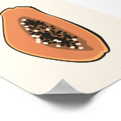 ボホパパイヤフルーツイラストレーションサマープリント ポスター (角)