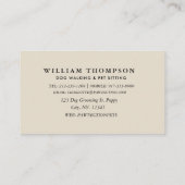 ボホパピエレガントドッグスドッグウォーカーペットシッター コーリングカード (裏面)