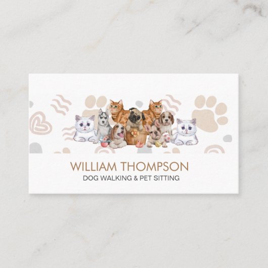 ボホパピエレガントドッグスドッグウォーカーペットシッター コーリングカード (正面)