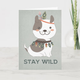 ボホパピードッグ – ステイワイルドグリーティングカード カード